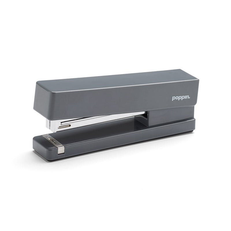Poppin Stapler - The Original Modern Desk Stapler, Office Supplies, Office Desk Accessories, Lacquer Design, Solid Steel Anvil, Multiple Colors Available (Dark Gray) - Image 1